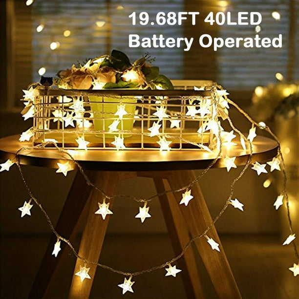 Waterproof 50LED Star Shaped String Lights Battery Powered Party Xmas Home Decor